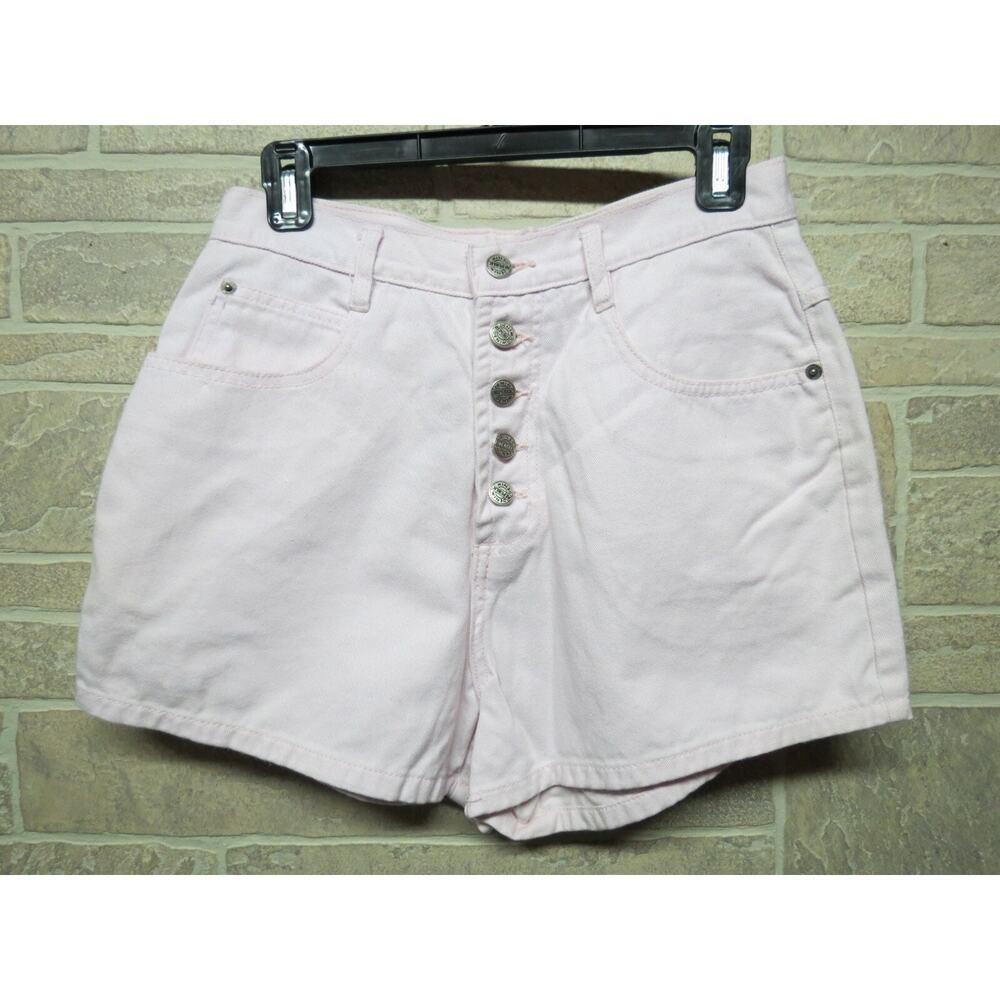 Vintage Jean Shorts Pink High Waist Size 11/12 Button Fly Denim Republic